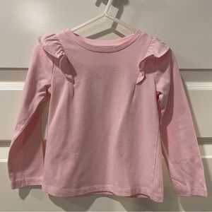 Okie Dokie Pink Ruffle Long Sleeve Shirt. Size: 2T
